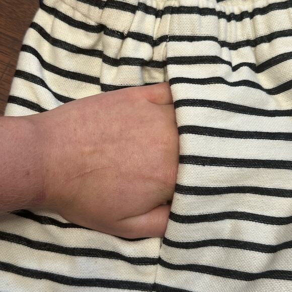 Madewell Cream/Black Short Romper WMNS S Adjustable Straps Stretchy One Piece - Picture 6 of 6